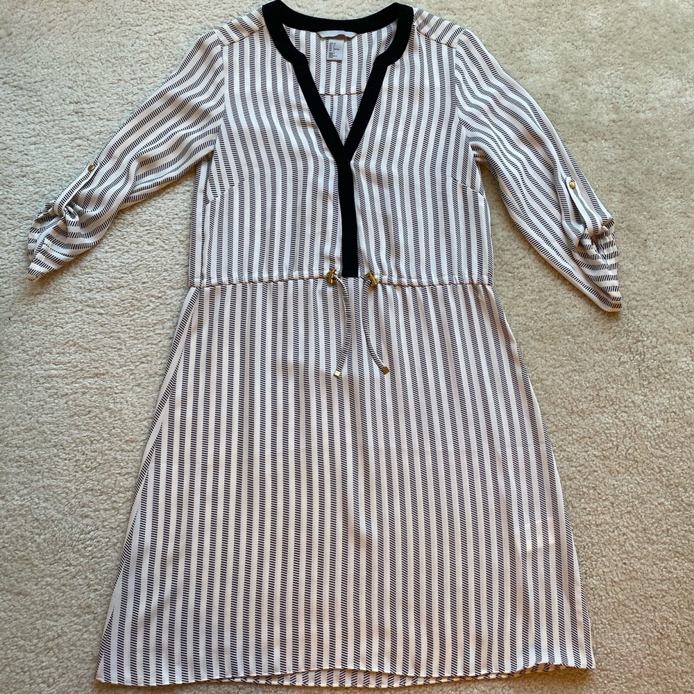 White and black dress